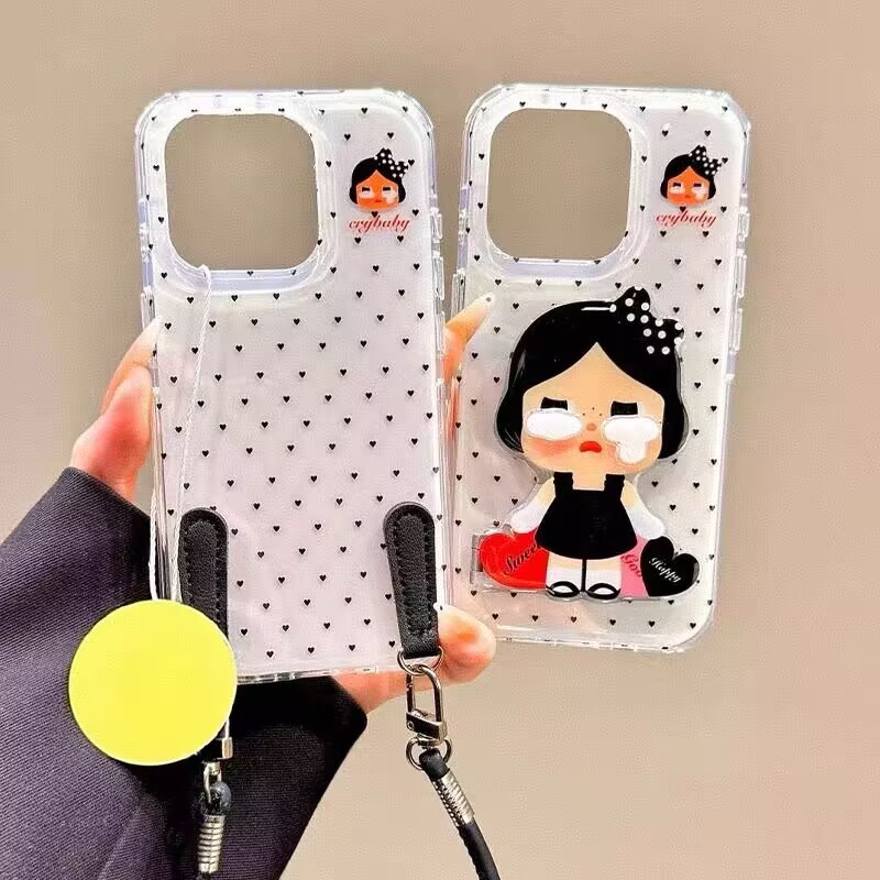 น่ารัก ins น่ารักร้องไห้เด็กเหมาะสําหรับ OPPO ค้นหา X8 X9 Reno15 Reno12 Reno13 Reno14 F Pro เคสโทรศัพท์สร้อยข้อมือป้องกันกรณี