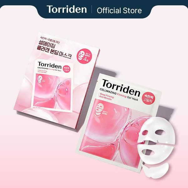 [Turuideng Official] CELLMAZING Collagen Firming Gel มาส์กหน้าและคอ (แพ็ค 4 ชิ้น) |   ปกหน้ากากคล้อง