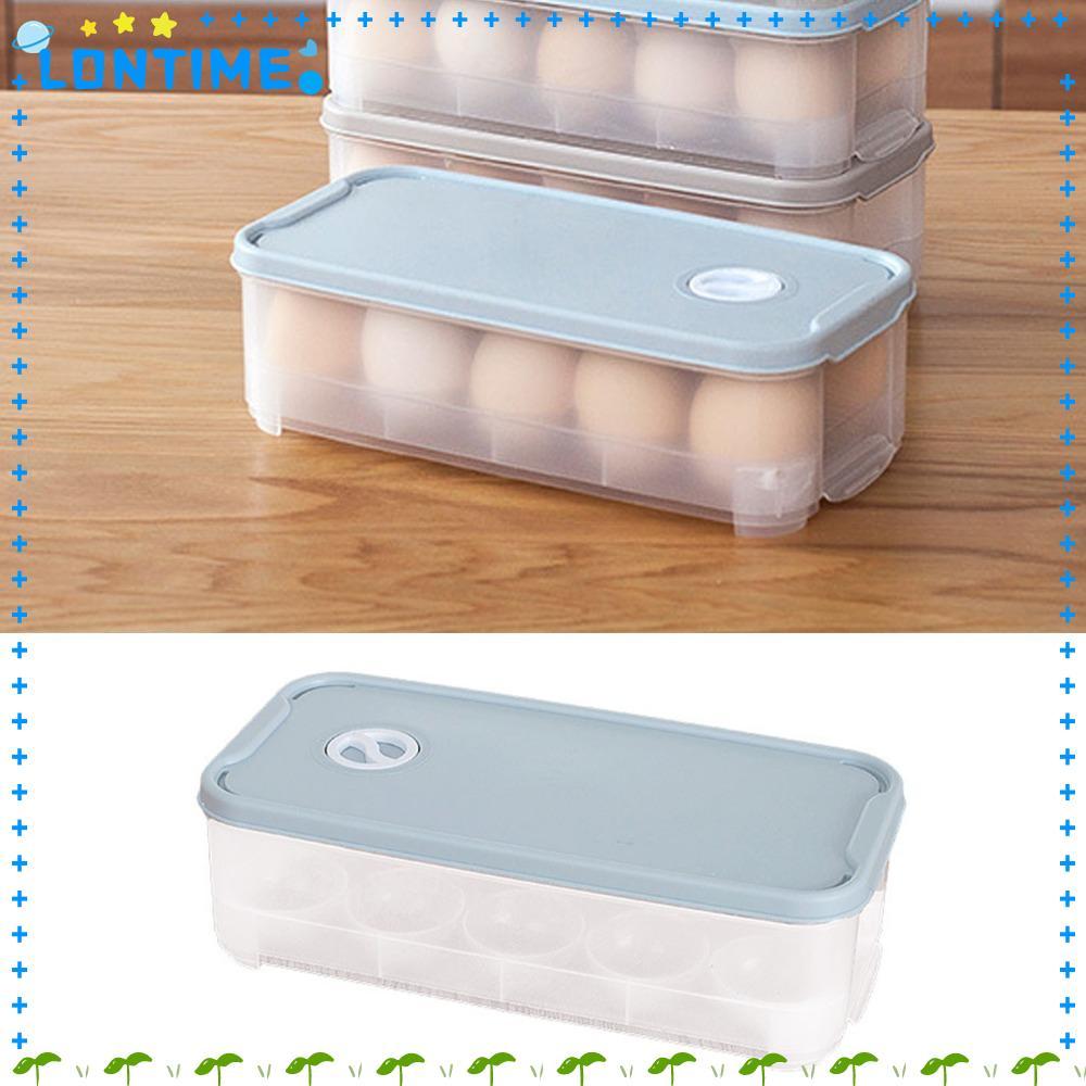 LONTIME กล่องไข่ PP หนา การเก็บรักษาใช้ Stackable ความจุขนาดใหญ่พร้อมฝาปิดไข่ Organizer ในครัวเรือน