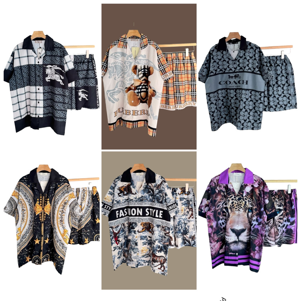 ชุดเซ็ต เสื้อฮาวาย+กางเกงขาสั้น by Chanaphat มีกระเป๋า งานเซ็ตน่ารักใส่สบายสุดๆ เด็กใส่ได้ ผู้ใหญ่ใส่แซ่บจ้า