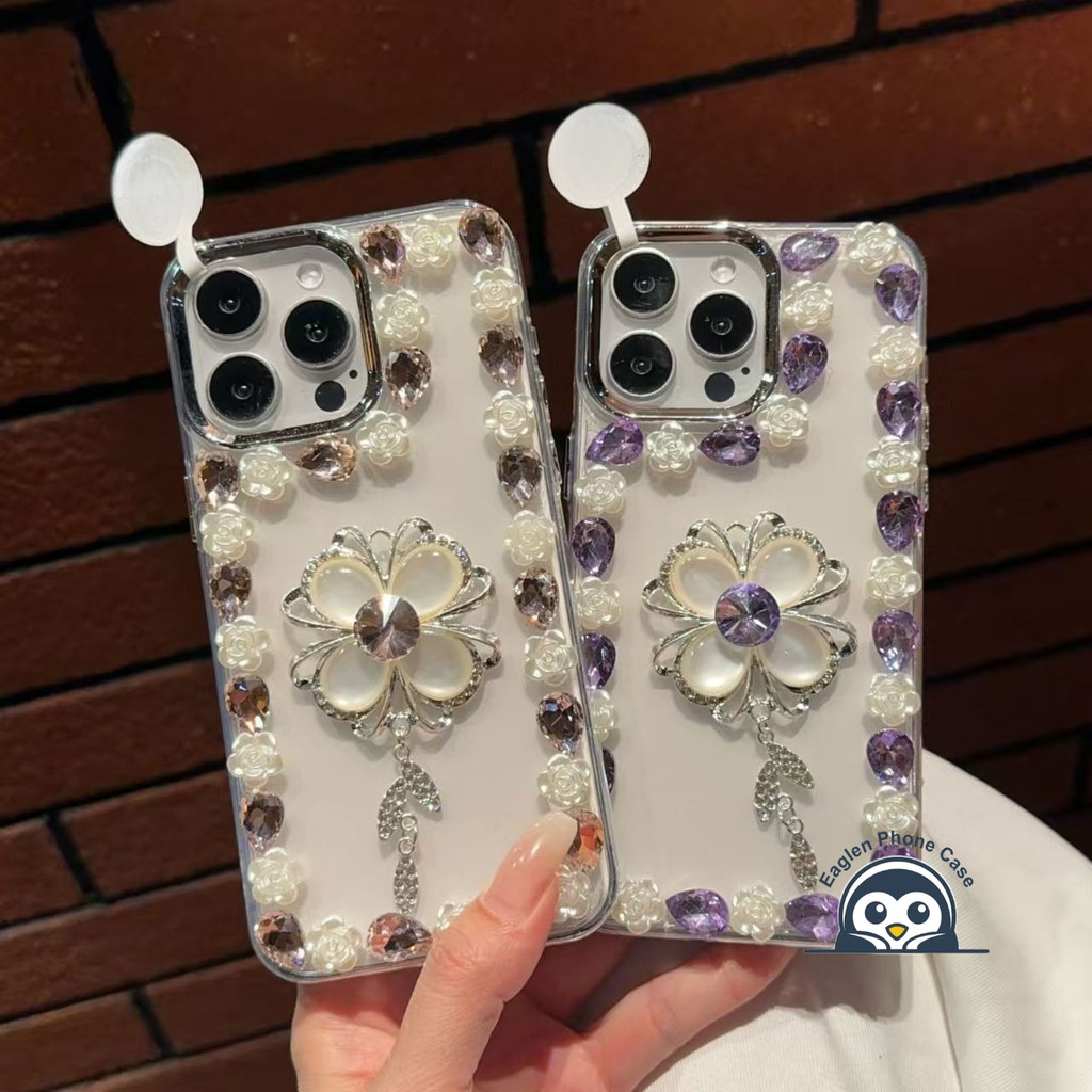 หรูหราเพชร Clover สําหรับ Vivo Y500 Y400 Pro Y300 Plus Y300i Y300T Y200 GT Y200i Y200E Y100 Y19S Y72