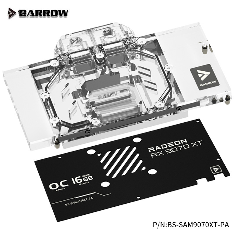 Barrow BS-SAM9070XT-PA GPU Water Cooling Block สําหรับ Sapphire METAL Alloy Pulse / PURE / PULSE RX 