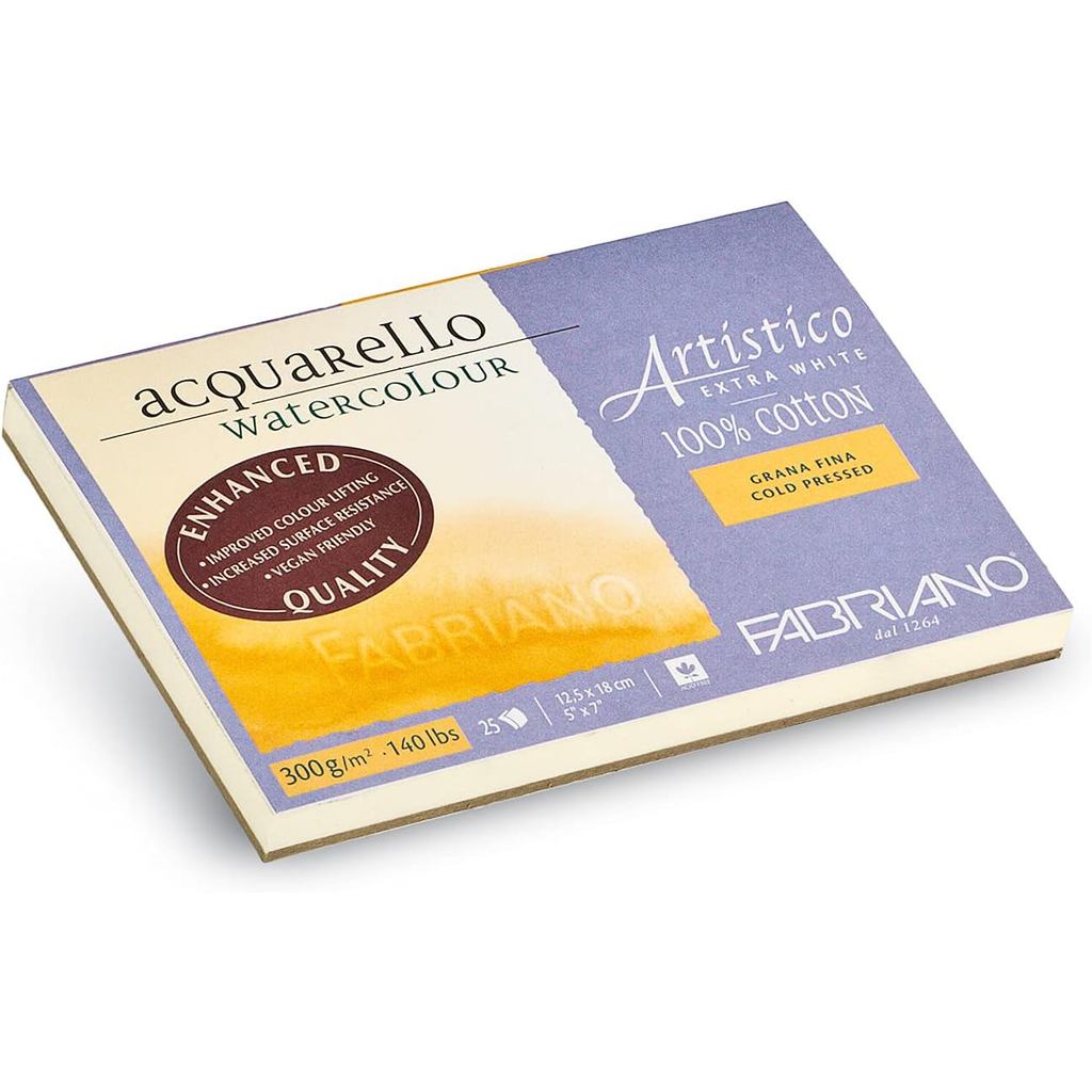 บล็อกสีน้ํา Fabriano Artistico 5 x 7 สีขาวพิเศษ
