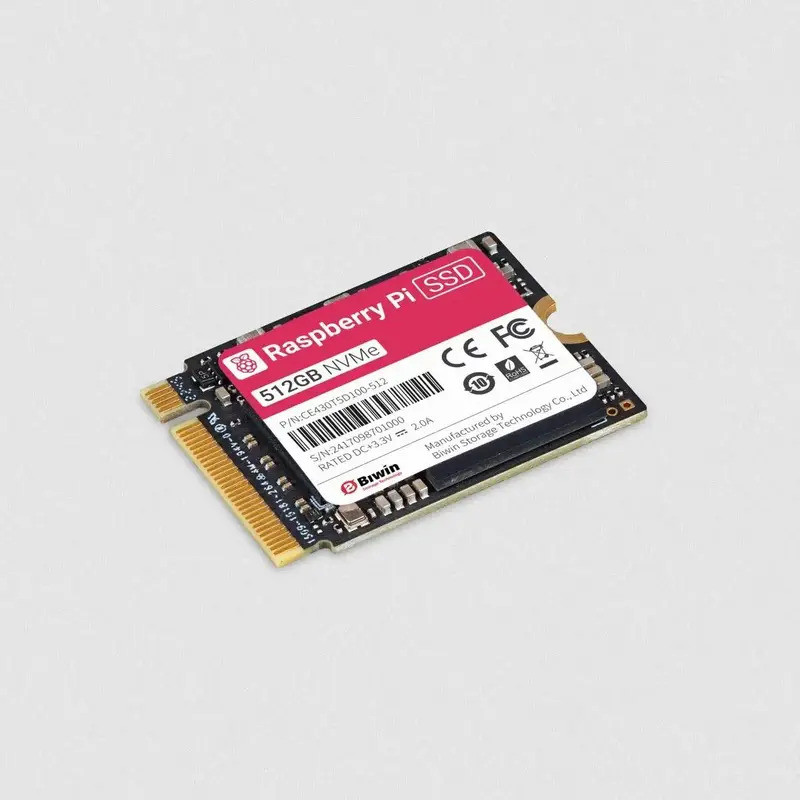 อย่างเป็นทางการ Raspberry Pi SSD NVME1.4 M.2 2230 SSD 256GB 512GB PCIe Gen 3, 4kB สุ่มอ่านเขียน