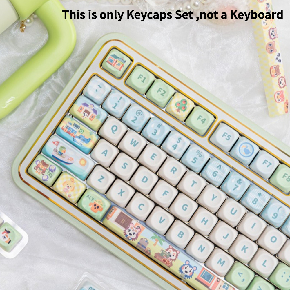 MOA Smooth Surface Forest Ceramic Keycap น่ารัก Bright Fresh Green Magnetic Switch PBT Keycap เหมาะส