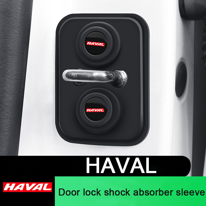 1/4 ชิ้น HAVAL ซิลิโคนรถประตูล็อคป้องกันประตูล็อคโช้คอัพเงียบอุปกรณ์เสริมสําหรับ Haval H6 Jolion H2 