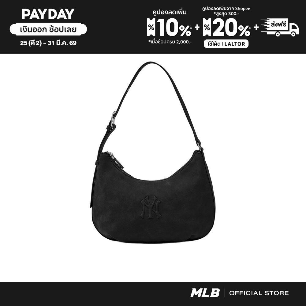 MLB กระเป๋าทรงโฮโบ ยูนิเซ็กซ์ Basic Pallet Hobo Bag รุ่น 3ABQSD16N 50BKS สีดำ