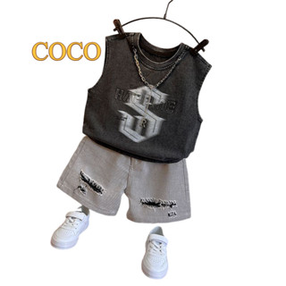 COCO ชุดเซ็ท 2 ชิ้นเด็กผู้ชาย เสื้อแขนกุด+กางเกงขาสั้น รุ่น …