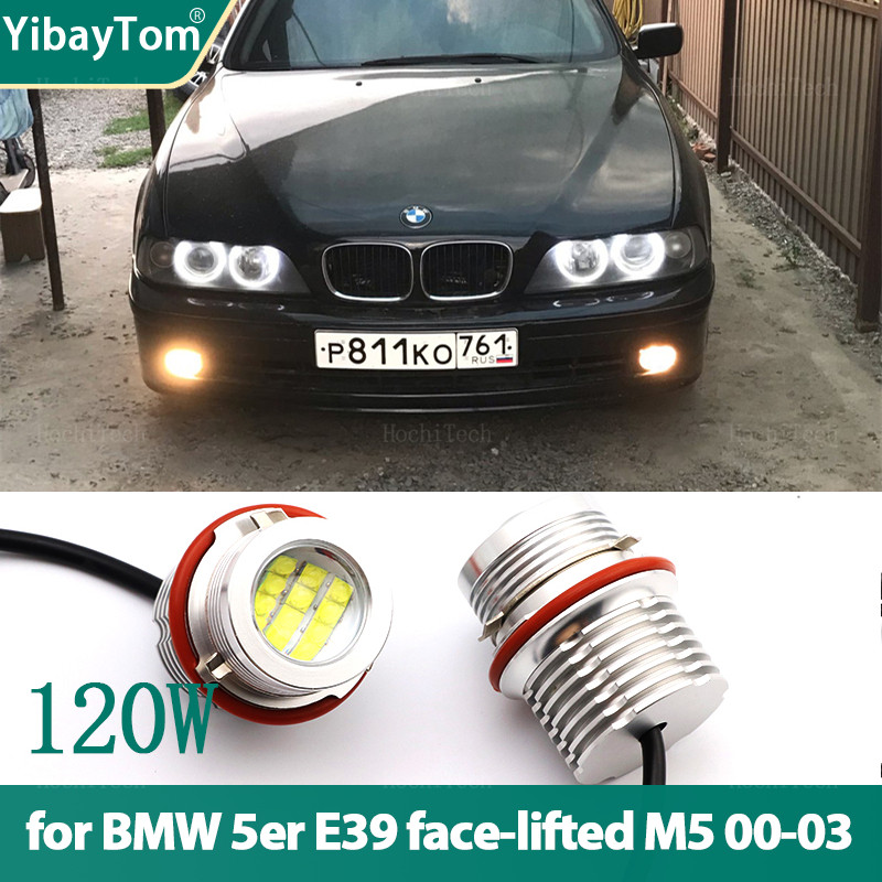 CANbus LED Angel Eyes Marker ไฟหลอดไฟข้อผิดพลาดฟรีสีขาวสําหรับ BMW 5 series E39 M5 face-lifted 520i 