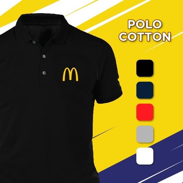 เสื้อโปโลลำลองสำหรับทำงานจาก McDonald's ทำจากผ้าฝ้าย 100% เนื้อนุ่ม สวมใส่สบาย สำหรับผู้ชายและผู้หญิง พร้อมส่ง