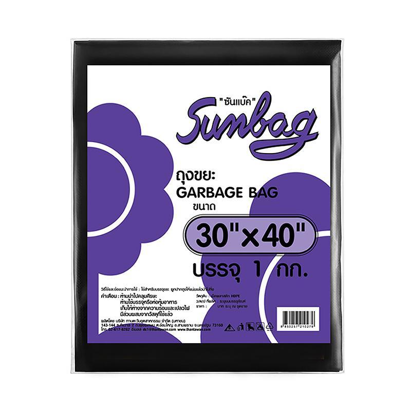 SUNBAG ถุงขยะหนา สีดำ ขนาด 30x40 นิ้ว