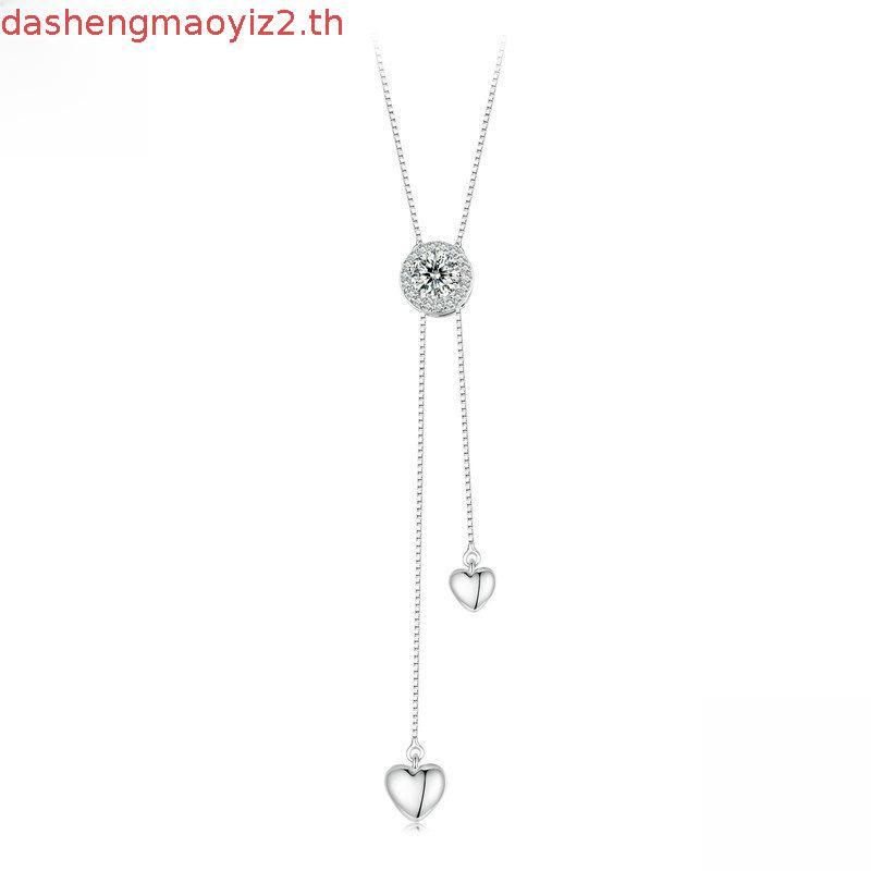 Bamoer สร้อยคอเงินสเตอร์ลิง 925 ประดับพู่โมอิส สําหรับผู้หญิง MSN029