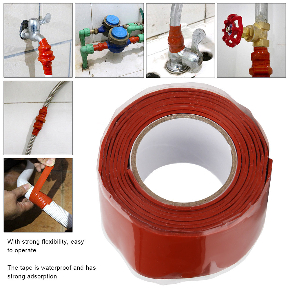 Hyuduo Strong Stickness PVC PPR Pipes เทปความยาว 1 เมตรสีขาวสีแดงตัด Quick Seal เหมาะสําหรับท่อ (สีข