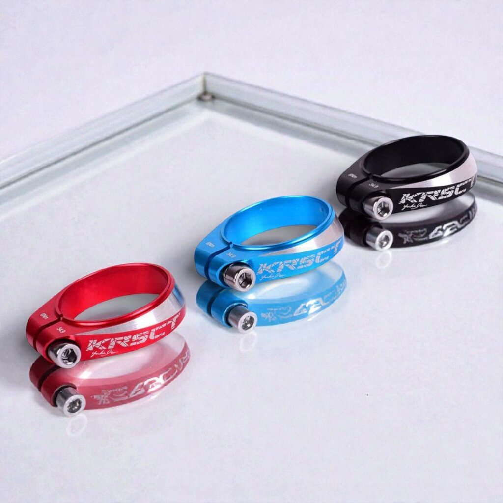 แคลมป์รัดหลักอาน KRSEC CNC 6061 รุ่น KRSCT ขนาด 34.9mm น้ำหนักเบา 13g สี ดำ/แดง/น้ำเงิน/ส้ม