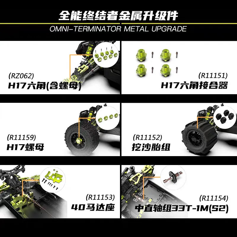 [RC] RLAARLO OMNI-TERMINATOR  ชิ้นส่วนอัพเกรดโลหะ H17 ข้อต่อหกเหลี่ยมทรายขุดยาง ที่ยึดมอเตอร์