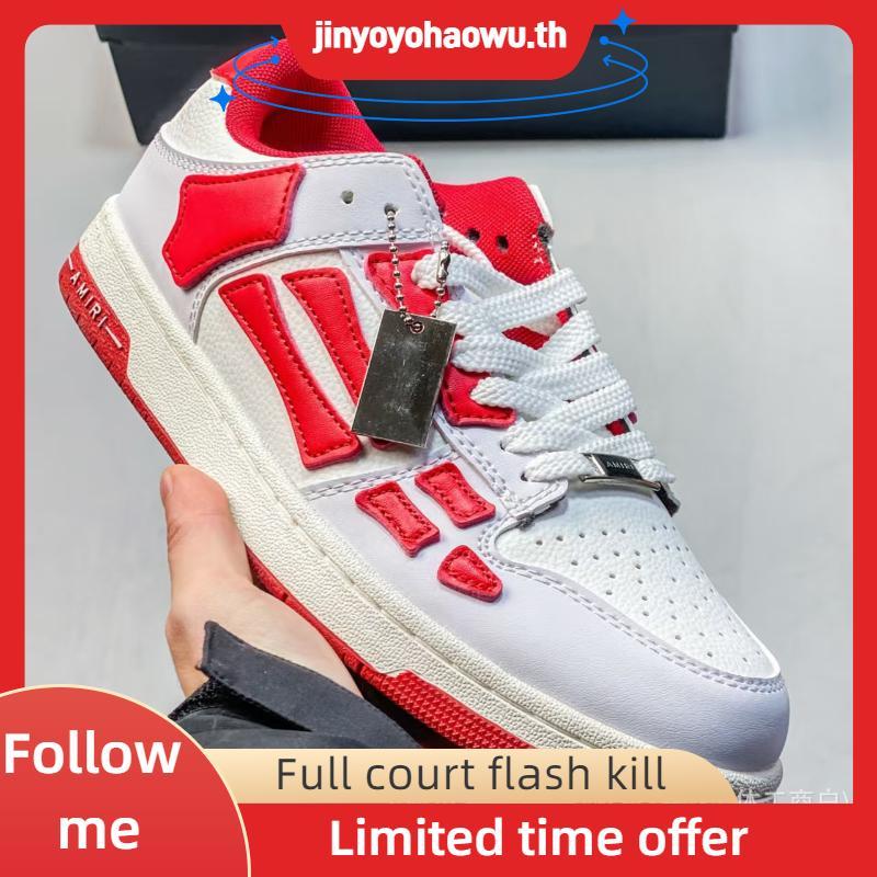 รองเท้าแตะขอบต่ำ Amiri สำหรับทั้งชายและหญิง หนังวัวชั้นนอก ระบายอากาศได้ดี ใส่สบายในสไตล์ลำลอง