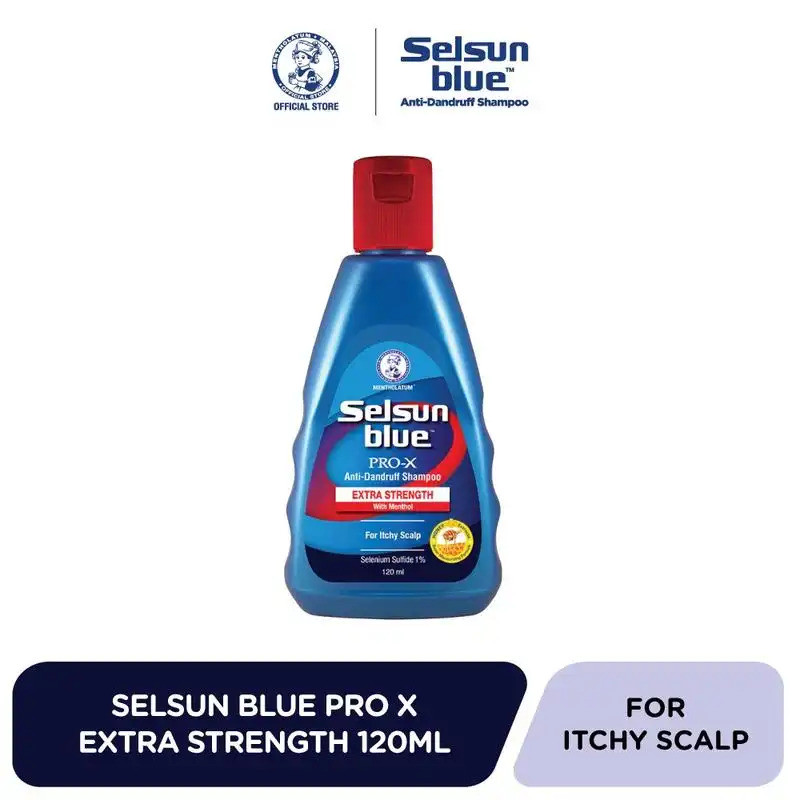 SELSUN BLUE Pro แชมพูขจัดรังแค Pro-X Extra Strength แชมพูขจัดรังแค 120ml 1% Selenium Sulfide - สําหร