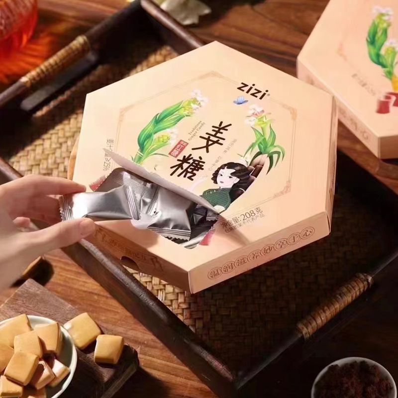 Zizizi Ginger Candy Bag รสดั้งเดิมเพิ่มน้ําผลไม้ขิง Warm Palace ลูกอมสาหร่าย Gummy Ginger Candy ของว