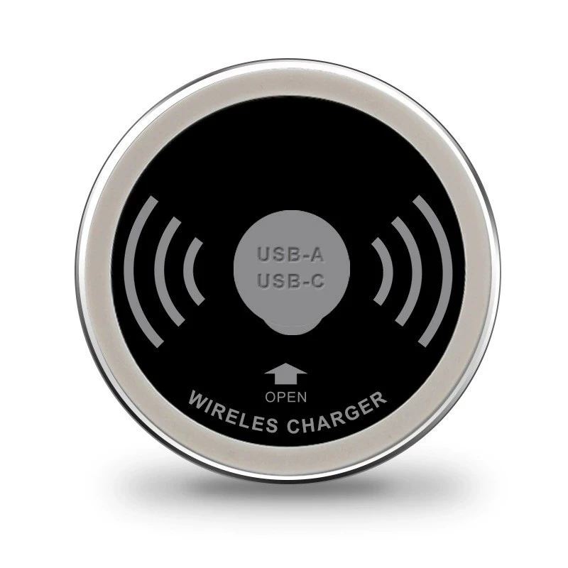 ที่ชาร์จไร้สายฝังโต๊ะ 15W พร้อม USB Fast Charge thumbnail 4