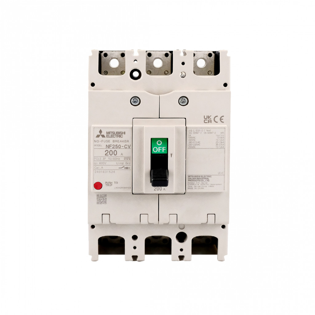 MITSUBISHI สวิตช์ตัดตอน  BREAKER NF250 MITSUBISHI CV18/200 380 V Model NF250CV-3P200A-MT