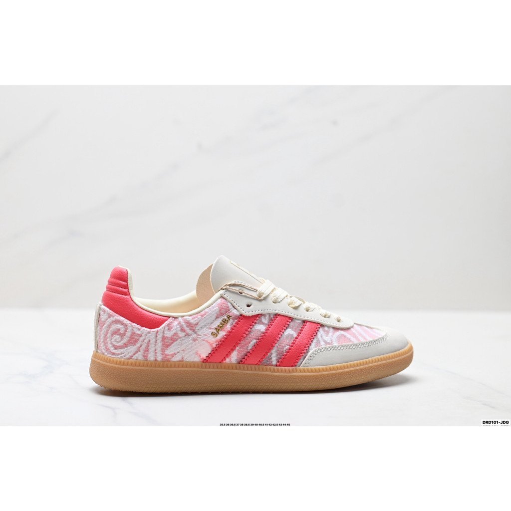 2026Adidas ORIGINALS SAMBA รองเท้าผ้าใบผู้ชายผู้หญิงรองเท้าแบน Trefoil รองเท้ารองเท้าผ้าใบคู่สไตล์ญี