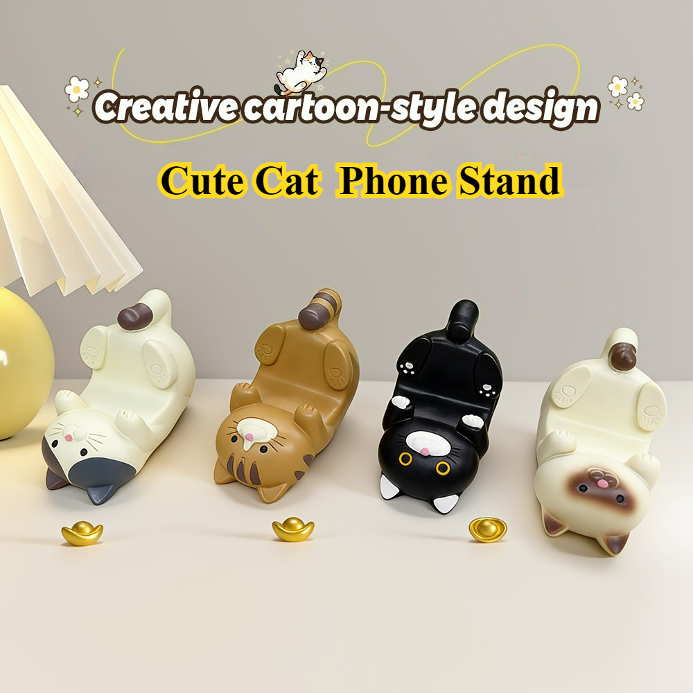 แท่นวางโทรศัพท์มือถือและแท็บเล็ต for iPhone ลายลูกแมวน้อยสไตล์การ์ตูนแท่นวางตั้งโต๊ะที่มั่นคงและของตกแต่งสุดน่ารักทั่วไป
