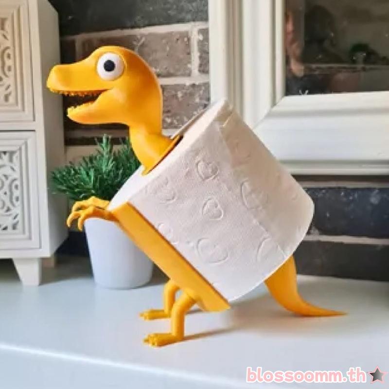 BLOSS Dinosaur Themed Toilet Paper Towel Stand Holder Rack สําหรับรถยนต์ภายใน