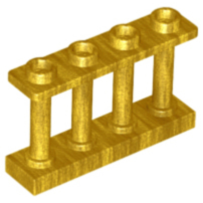 Brick2cube Part - Fence 1 x 4 x 2 Spindled with 4 Studs - 15332