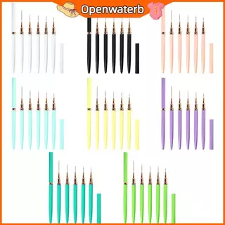 [KAN] 5 ชิ้น/เซ็ต Professional Nail Art Liner แปรงสําหรับ Striping การออกแบบภาพวาด,เจล Liner Nail Art แปรงสําหรับเล็บ 7/9/11/15/20 มม. FXH