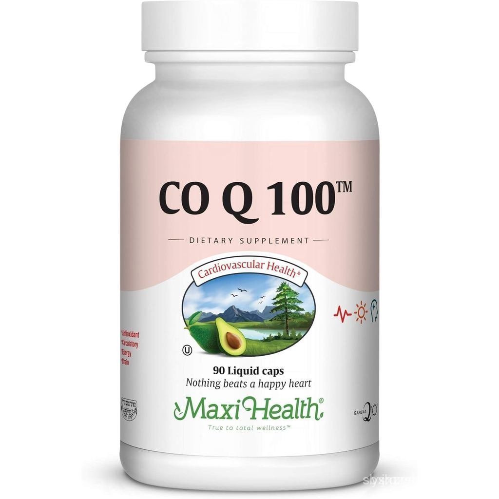 Maxi Health CO 100mg - อาหารเสริมโคเอ็นไซม์ - Heart Health - 90 แคปซูลเหลว - Ksher,LCQ