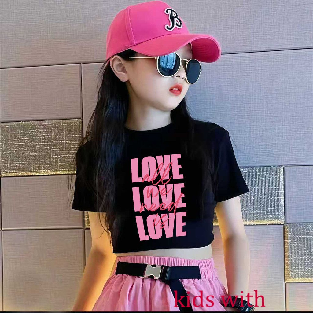 【จัดส่งจากประเทศไทย】cotton เสื้อยืดแขนสั้นการ์ตูนสำหรับเด็กผู้หญิง ดีไซน์หวานสไตล์แฟชั่น เสื้อแขนสั้นยอดนิยมสำหรับเด็ก