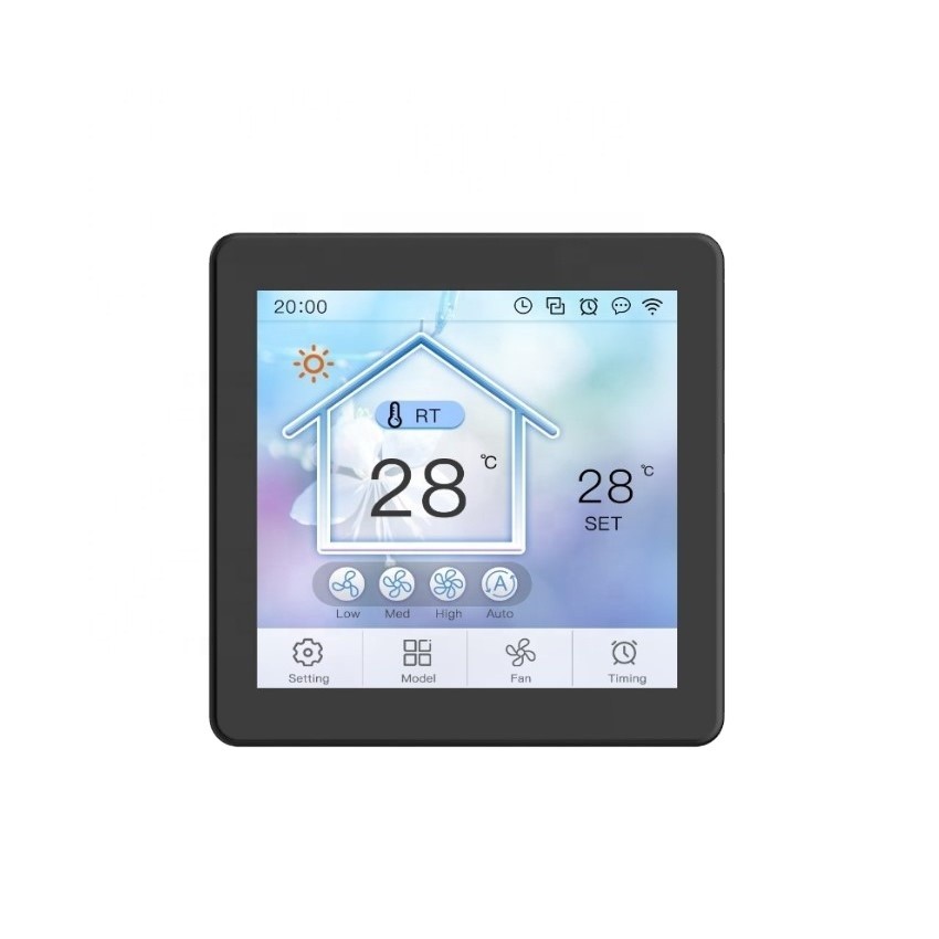 DWIN 4 นิ้ว 86 กล่องเครื่องควบคุมอุณหภูมิแบบ Capacitive LED Wi-Fi Thermostat 220V ผ้าม่านชั้นความร้อ