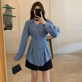 Red Berryเสื้อเชิ้ตแขนยาวเข้ารูปช่วงเอว มีปก ดีไซน์เรียบหรูและช่วยให้ดูผอมเพรียว99321