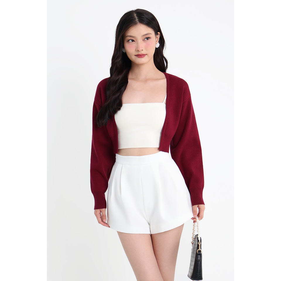 SARINA BATWING KNIT CARDIGAN IN WINE