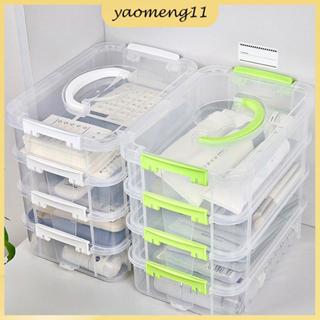 YM 4 ชั้น Stackable โต๊ะจัดเก็บพลาสติกใสแต่งหน้ากล่องเครื่อง…