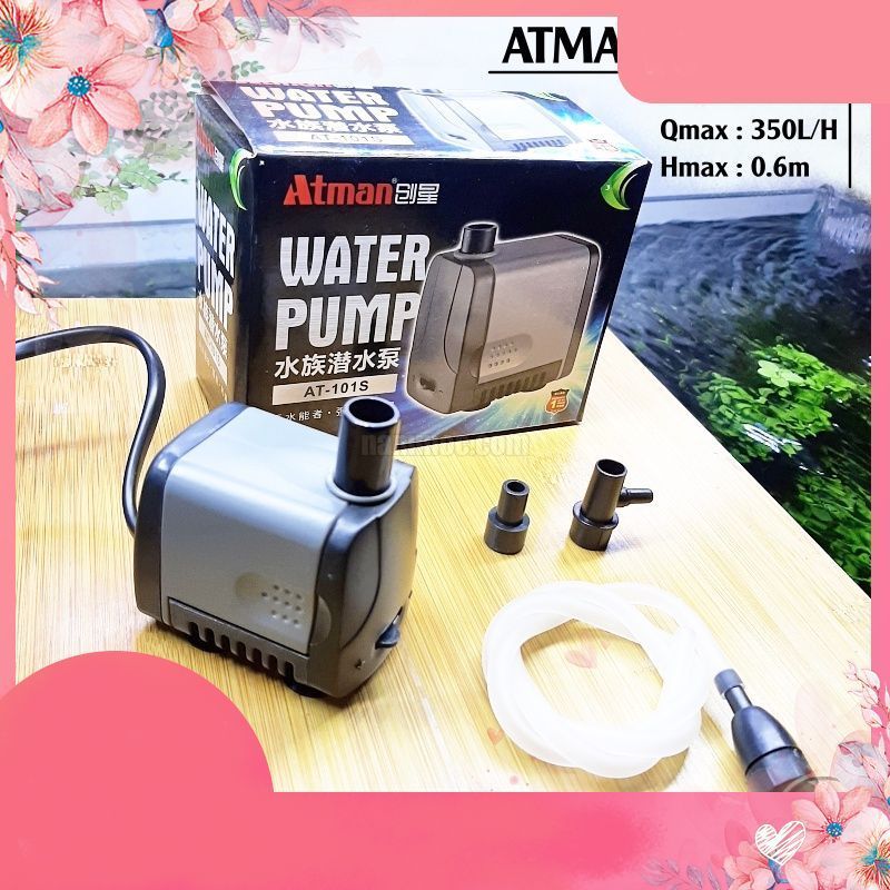 Atman AT-101S Pump – 4W, 350L/h mini pump เดินเรียบ ประหยัดไฟสําหรับตู้ปลาขนาดเล็ก, กรองมินิ .naWate