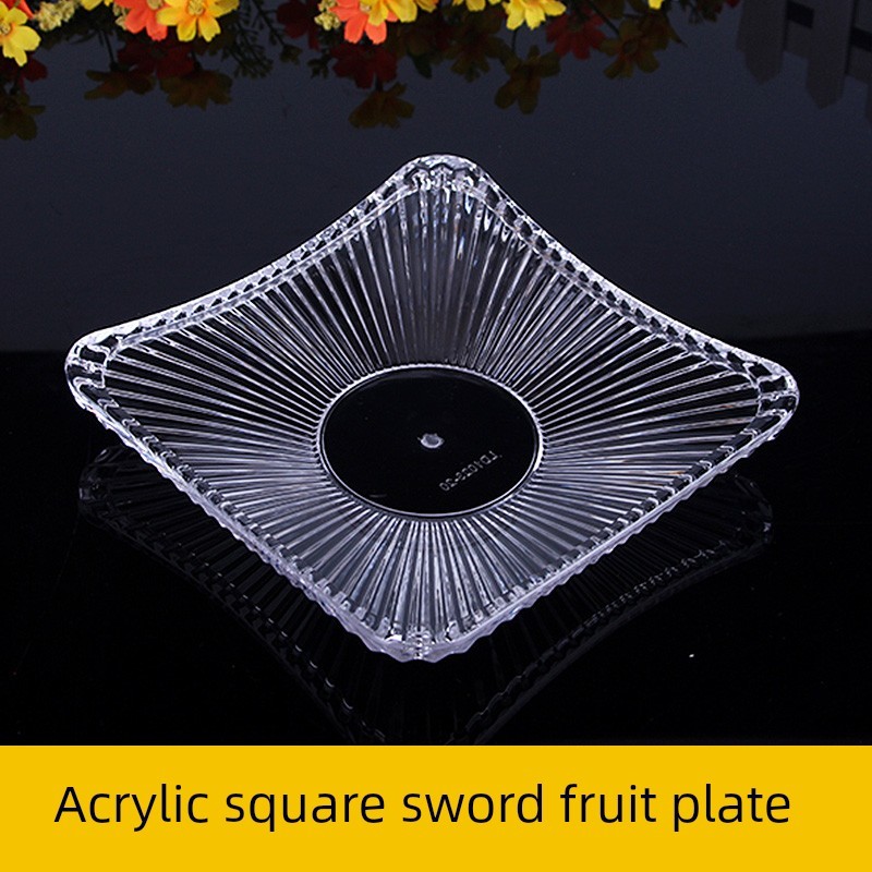 จานผลไม้อะคริลิคสําหรับขนมขบเคี้ยวฟรุกโตสและเมล็ดแตงโมแผ่นใสเคทีวีบาร์ครัวเรือนผลไม้อ่างขนมขบเคี้ยวจ