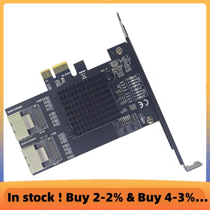 PCI-E 4x 3.0 4x, 8x, 16x ถึง 2-Port MINISAS SFF-8087 + การ์ดขยาย 9-Port 3.0 ฮาร์ดไดรฟ์ 6G อินเทอร์เฟ