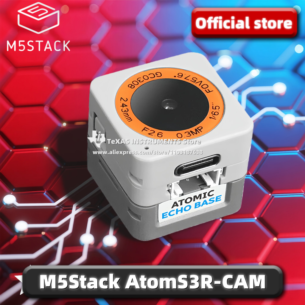 TI Official M5Stamp AtomS3R-CAM AI Chatbot Kit (8MB PSRAM)