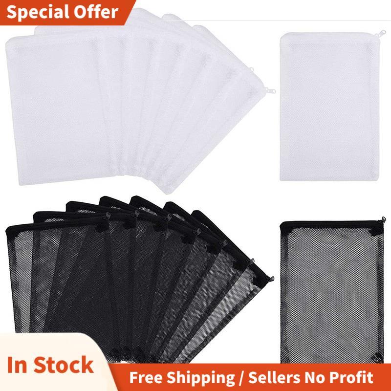 16 ชิ้น Aquarium Mesh Media Filter Bags, Nylon Media Filter Mesh Bags with Zipper (สําหรับ Particula