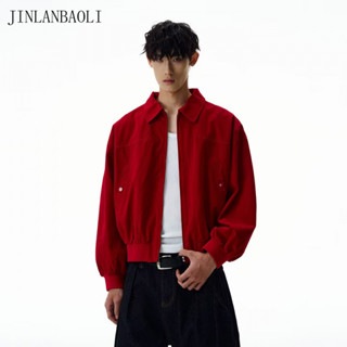 เสื้อแจ็คเก็ตสีแดง เสื้อแจ็คเก็ตสั้นอเนกประสงค์