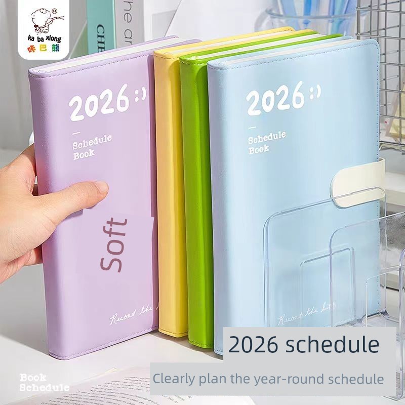 แพลนเนอร์ 2026 planner 2026 2026 สมุดบันทึกกําหนดการรูปแบบใหม่หนึ่งหน้ากวันวางแผนรายวันพื้นผิวหนังนุ