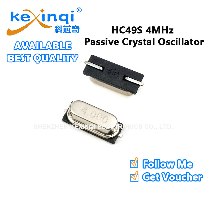 (10-50 ชิ้น) HC49S 4MHz SMD Passive Crystal Oscilator Quartz Resonator