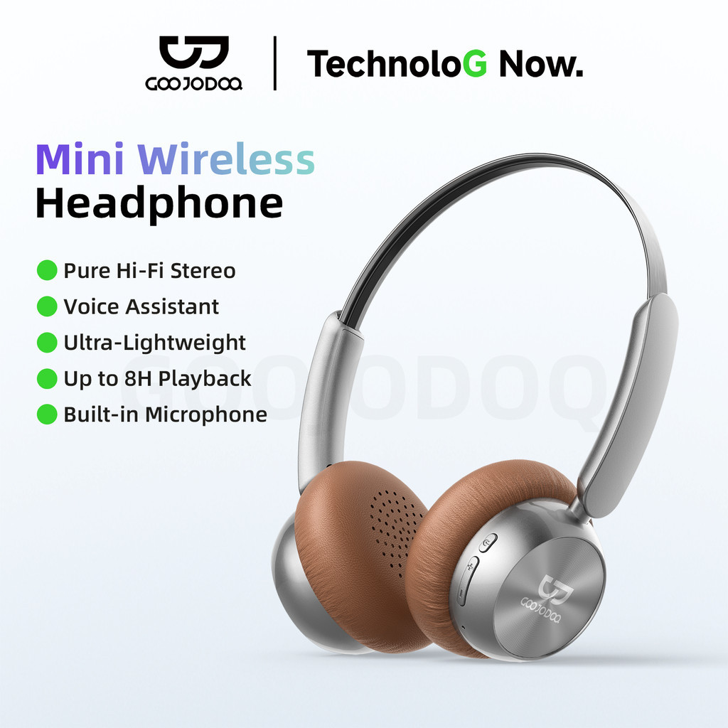 GOOJODOQ Headphones Wireless Bluetooth 5.3 Connection Intuitive Control and Voice Assistant Weight Approximately 92g