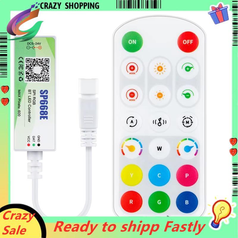 SP668E SPI RGB LED Controller 600 IC รองรับ BT APP 2.4G ระยะไกลสําหรับ WS2811/สําหรับ WS2812B DIY แบ