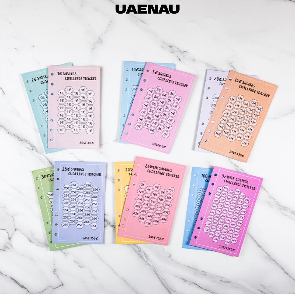 การ์ดประหยัดค่าใช้จ่าย UAENAU 48 ชิ้น, A6 100 ซอง 30 วันประหยัดซองเงินสด, Eave Money Euros USD Budge
