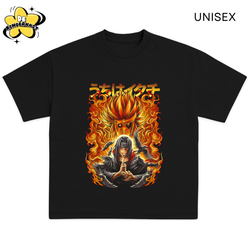 อะนิเมะ Raster V1 Distro เสื้อยืดสําหรับเด็กและผู้ใหญ่ทําจากผ้าฝ้ายหวี ITACHI UCIHA
