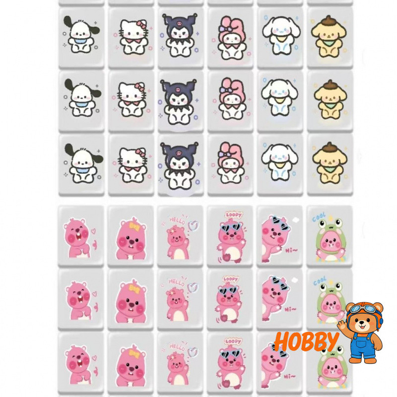สนุก Hello Kitty Mahjong Push Music Creative Sanrio Card Push Music ของเล่นเพื่อการศึกษา Little Beav