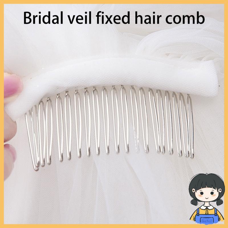 บาง 10ล็อตโลหะลวดหวีผม 20 ฟันงานแต่งงาน Veil หวี Elegant Hairstyling เครื่องมือสําหรับเจ้าสาวและเพื่อนเจ้าสาว