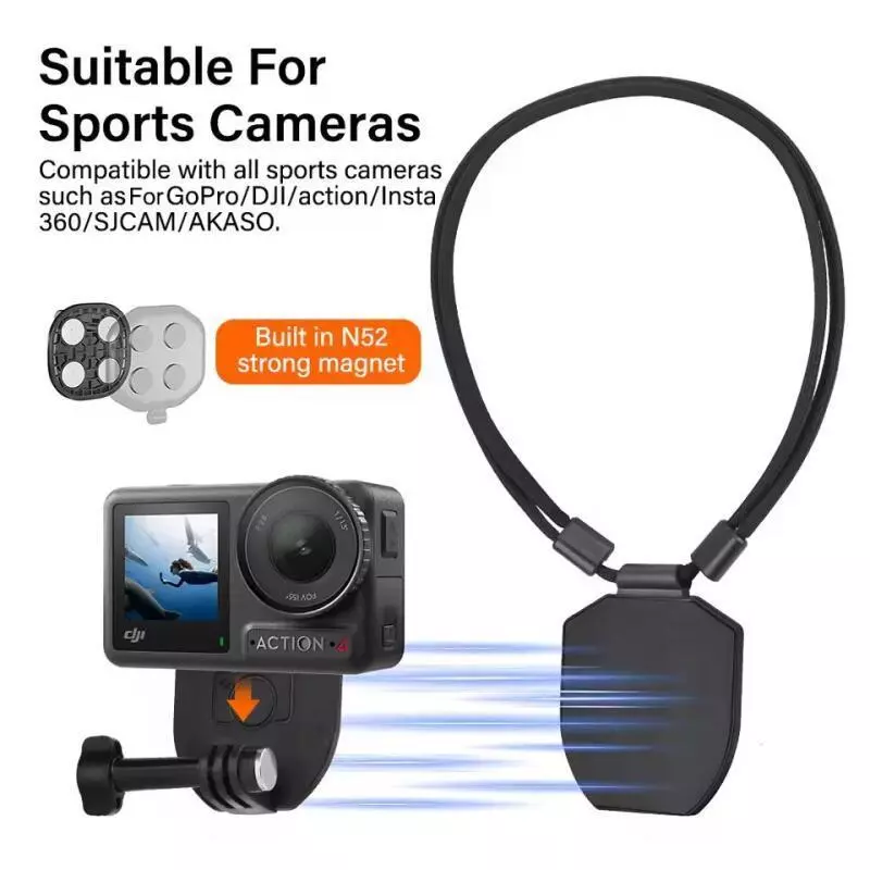 สายรัดคอแม่เหล็กยึดอะแดปเตอร์ติดตั้งกลั้งสำหรับ DJI Osmo 360/Nano Action 5 Pro/4 Gopro/Pocket 4/3/Insta360ขาจับกล้อง thumbnail 6